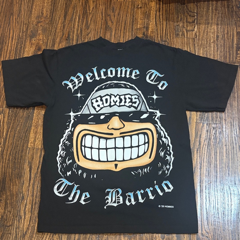 Homie Black Tee with Bold White Text